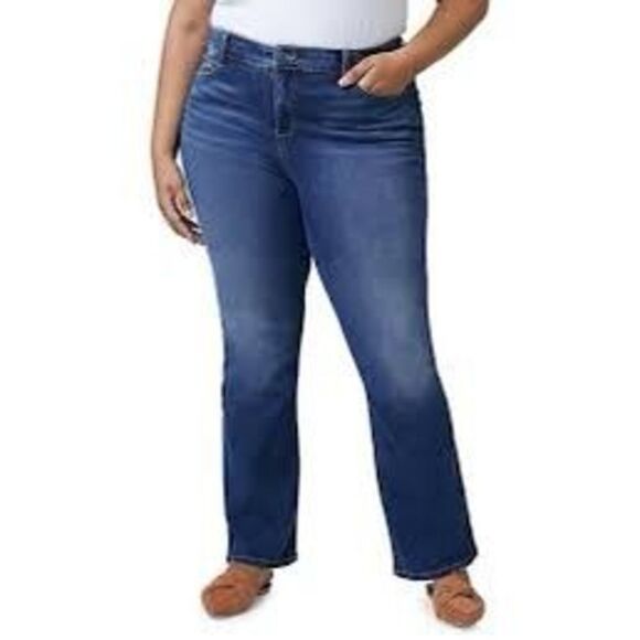 Slink Curvy faded dark wash size 24 Nordstroms straight leg jeans - Picture 1 of 5
